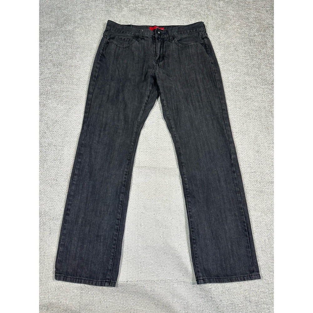 Guess Jeans Mens 33x30 Black Slim Straight Del Mar Fit Cotton